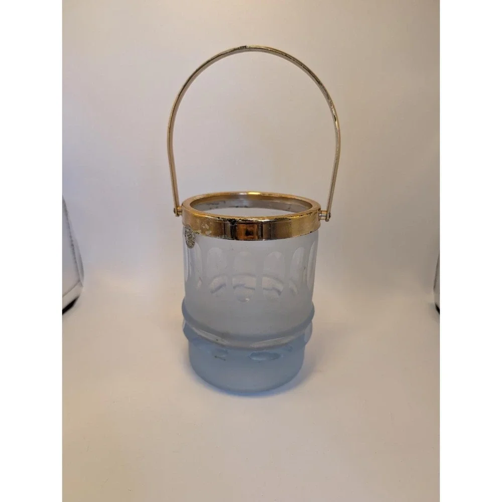 Vintage‎ Neodymium Alexandrite Glass Ice Bucket and 3 Tumbler Set Color Changing
